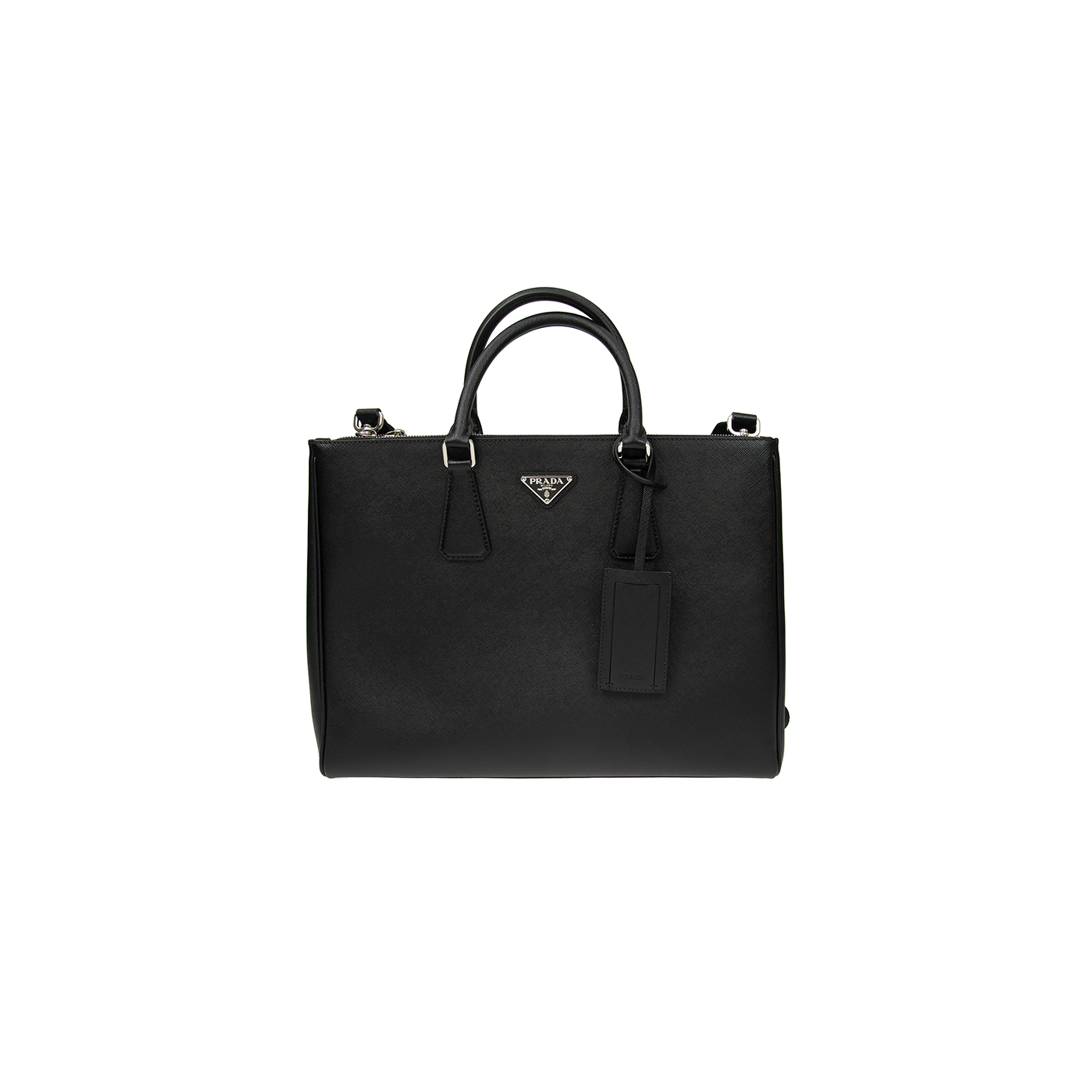 Pra*a saffiano tote bag black 2vg061 (39*29*9cm)